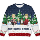 Christmas Family In The Forest A Whole Lot Of Love - Personalized Unisex Ugly Sweater