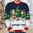 Christmas Family In The Forest A Whole Lot Of Love - Personalized Unisex Ugly Sweater