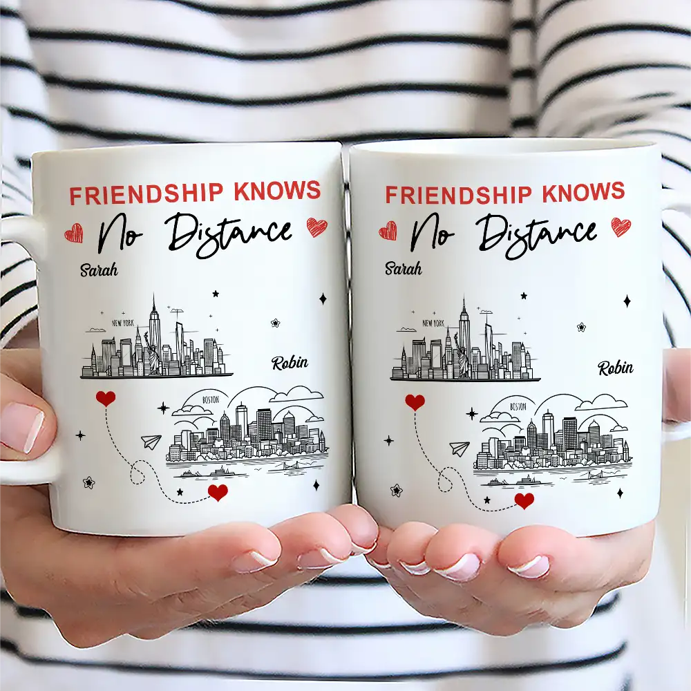 Gift For Bestie,Happy - Long Distance Bestie I Wish You Lived Next Door - Personalized Mug