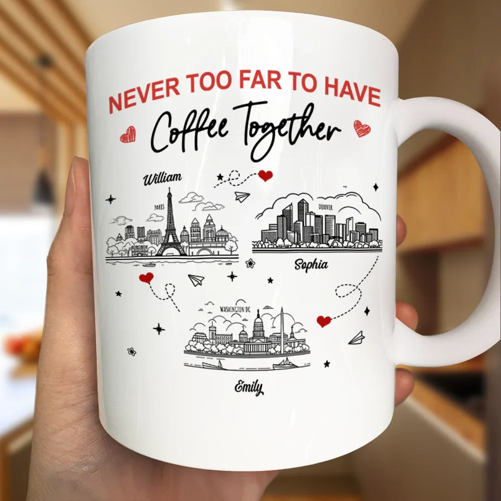 Gift For Bestie,Happy - Long Distance Bestie I Wish You Lived Next Door - Personalized Mug