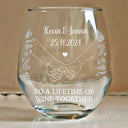 Gift For Couples, Gift For Husband, Gift For Wife, Gift For Boyfriend, Gift For Girlfriend - To A Lifetime Of Wine Together, Wedding Gift - Personalized Steamless Wine Glass