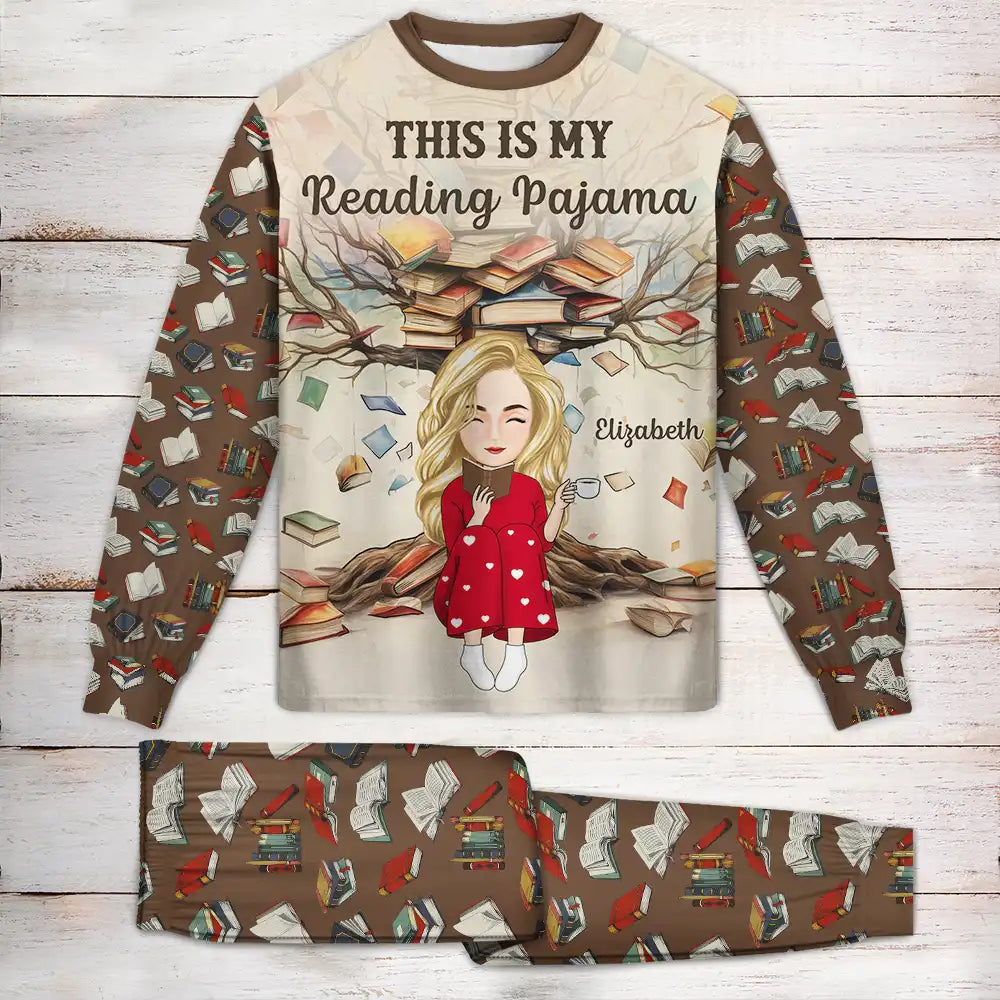 Reading,Gift For Yourself,Happy - This Is My Reading Pajama - Personalized Unisex Pajamas Set