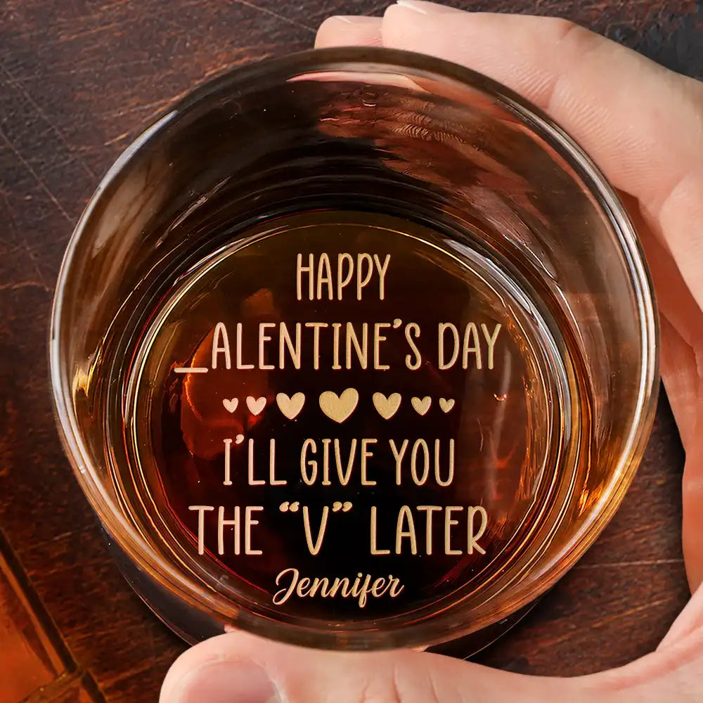 Gift For Couples, Gift For Husband, Gift For Boyfriend - Happy Valentine's Day - Personalized Engraved Whiskey Glass