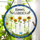 Gift For Women, Gift For Mother, Gift For Grandma - Sunflowers Grandma's Garden - Personalized Stained Glass Window Hanging Suncatcher