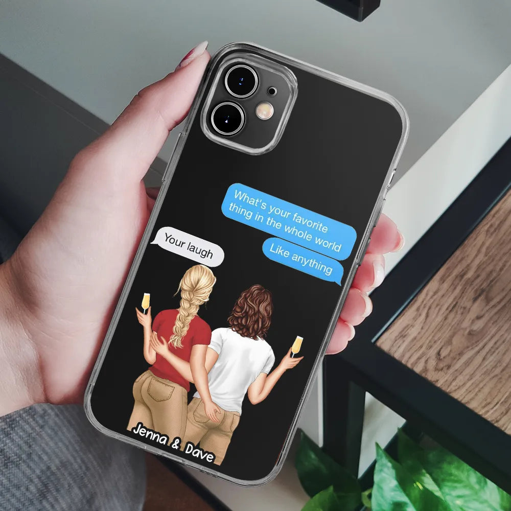 Gift For Couples, Gift For Husband, Gift For Wife, Gift For Boyfriend, Gift For Girlfriend - Custom Photo Love Text Messages Couple - Personalized Clear Phone Case