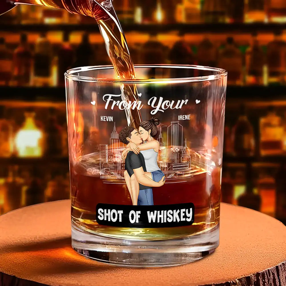 Gift For Couples,Gift For Husband,Gift For Wife,Gift For Boyfriend,Gift For Girlfriend - From Your Shot Of Whiskey I Love You For Who You Are - Personalized Whiskey Glass