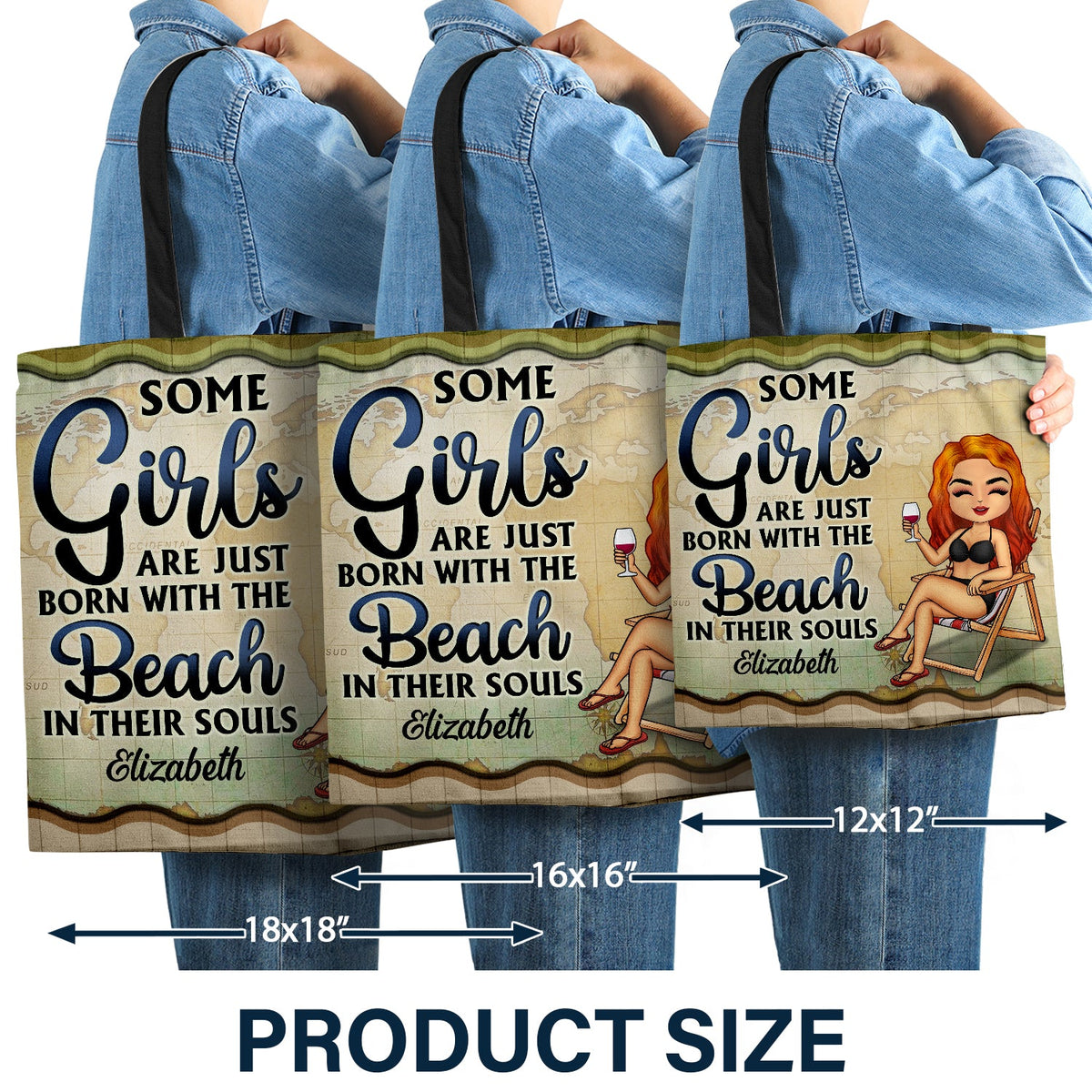 Just A Girl Who Loves Beaches Swimming Picnic Vacation Traveling - Birthday, Funny Gift For Her - Personalized Custom Zippered Canvas Bag