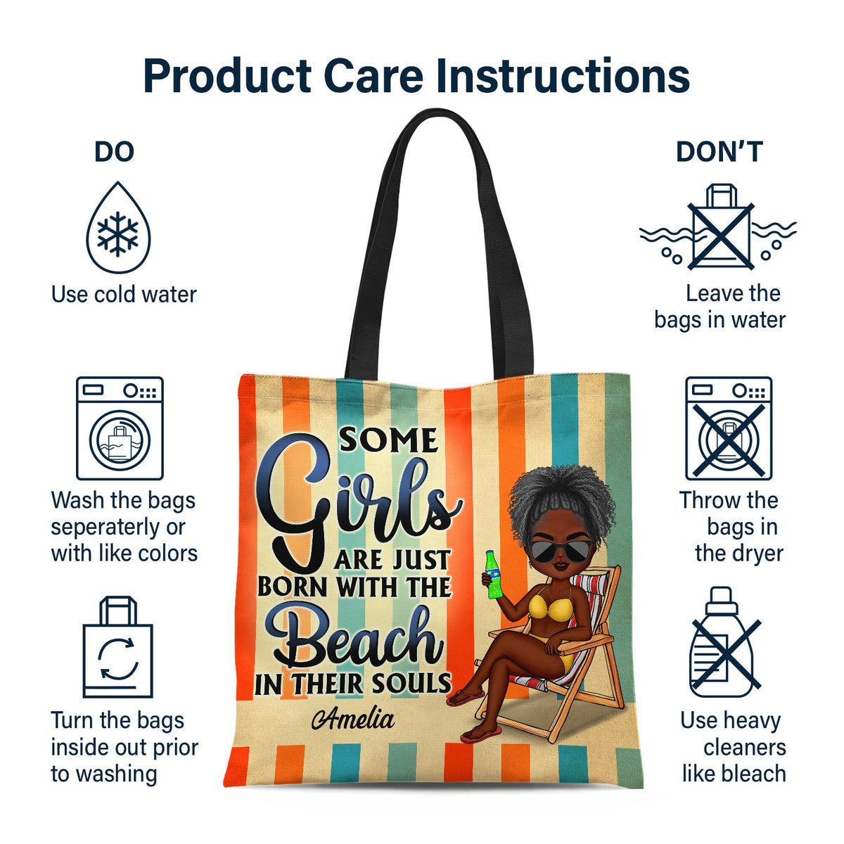 Just A Girl Who Loves Beaches Swimming Picnic Vacation Traveling - Birthday, Funny Gift For Her - Personalized Custom Zippered Canvas Bag