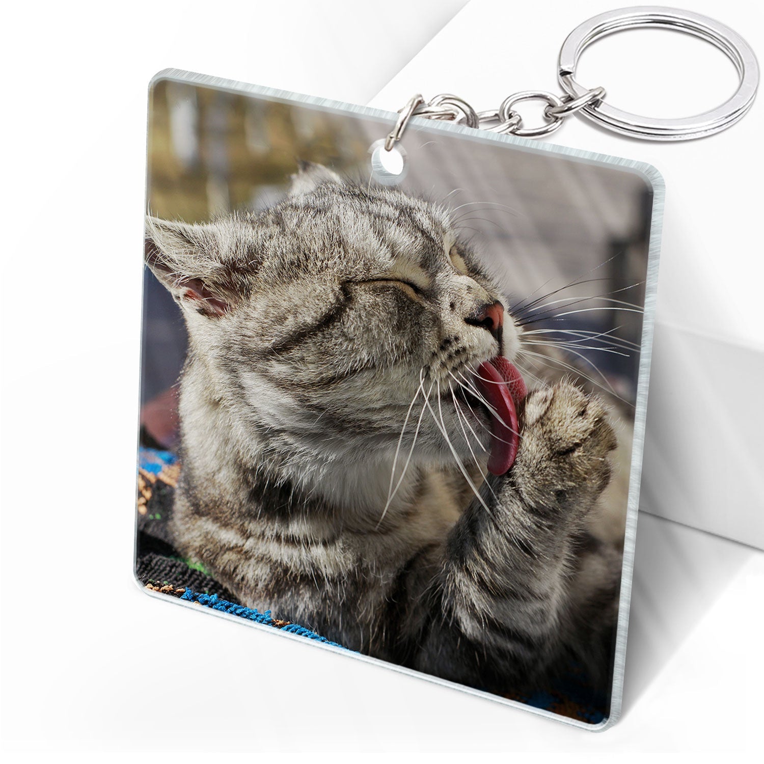 Custom Photo Once By My Side Forever In My Heart Dogs Cats - Pet Memorial Gift - Personalized Custom Acrylic Keychain