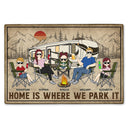 Home Is Where We Park It - Family Gifts For Couples, Husband, Wife, Camping Lovers - Personalized Doormat