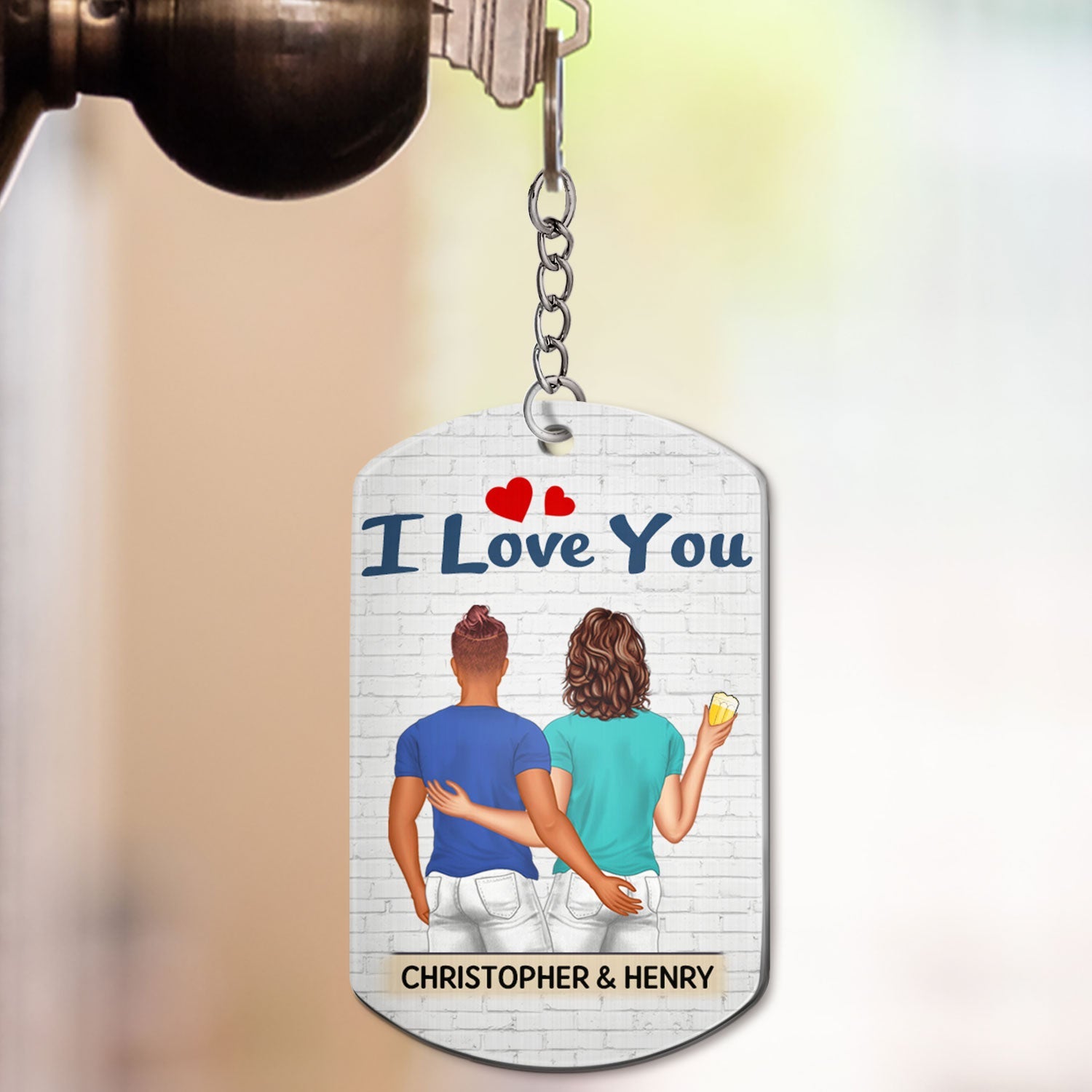 You're My Favorite Backside - Anniversary, Funny Gift For Couples, Family - Personalized Aluminum Keychain