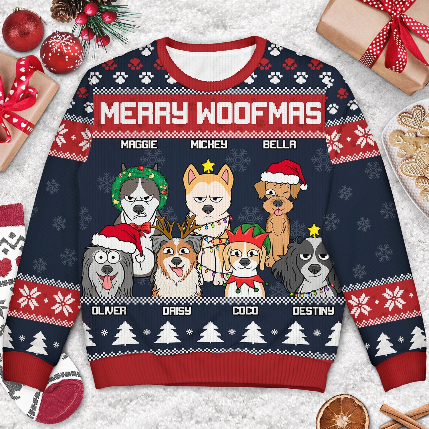 Feliz Navidog - Christmas Gift For Dog Lovers - Personalized Unisex Ugly Sweater