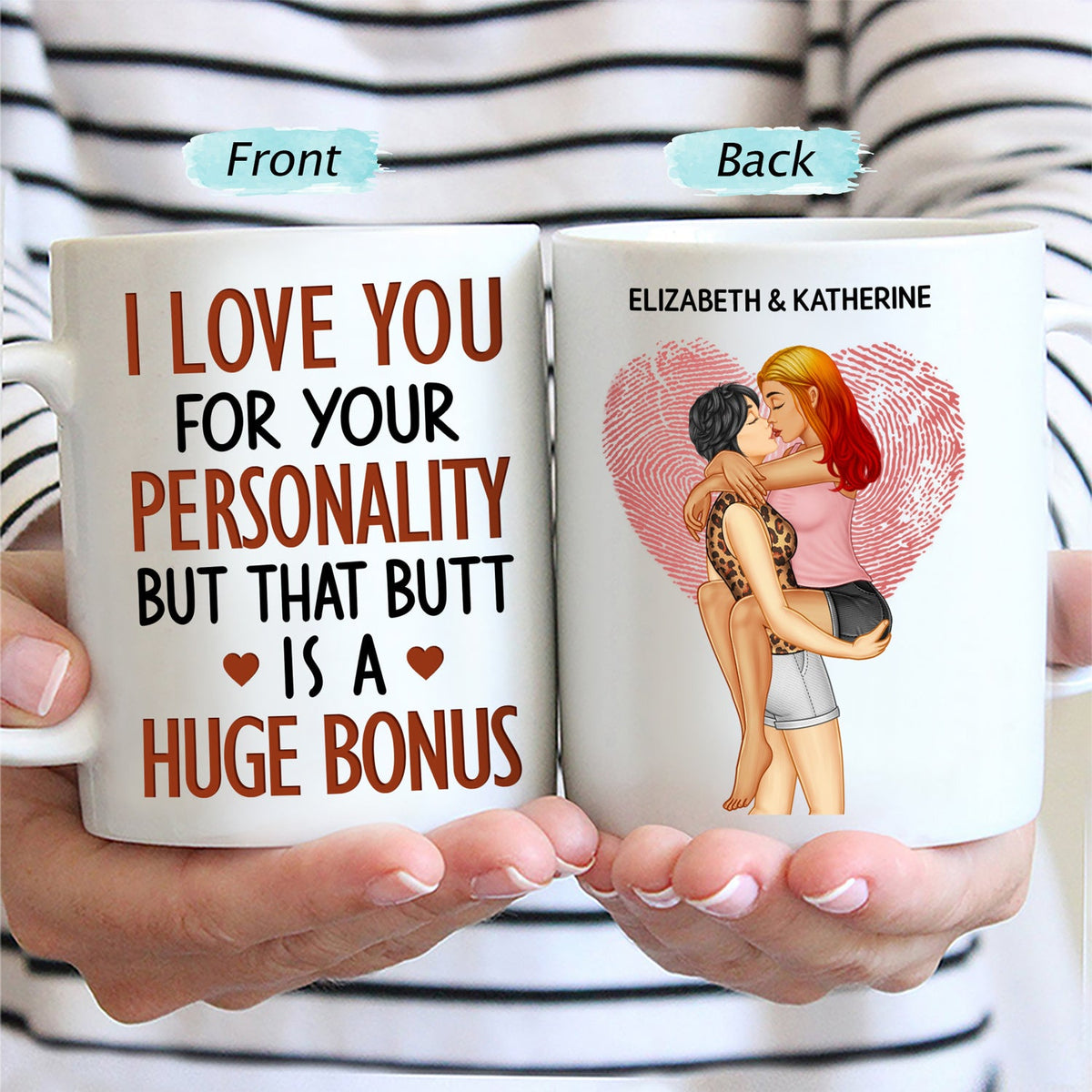 I Love You For Your Personality Kissing Couple - Anniversary, Vacation, Funny Gift For Couples, Family - Personalized Mug