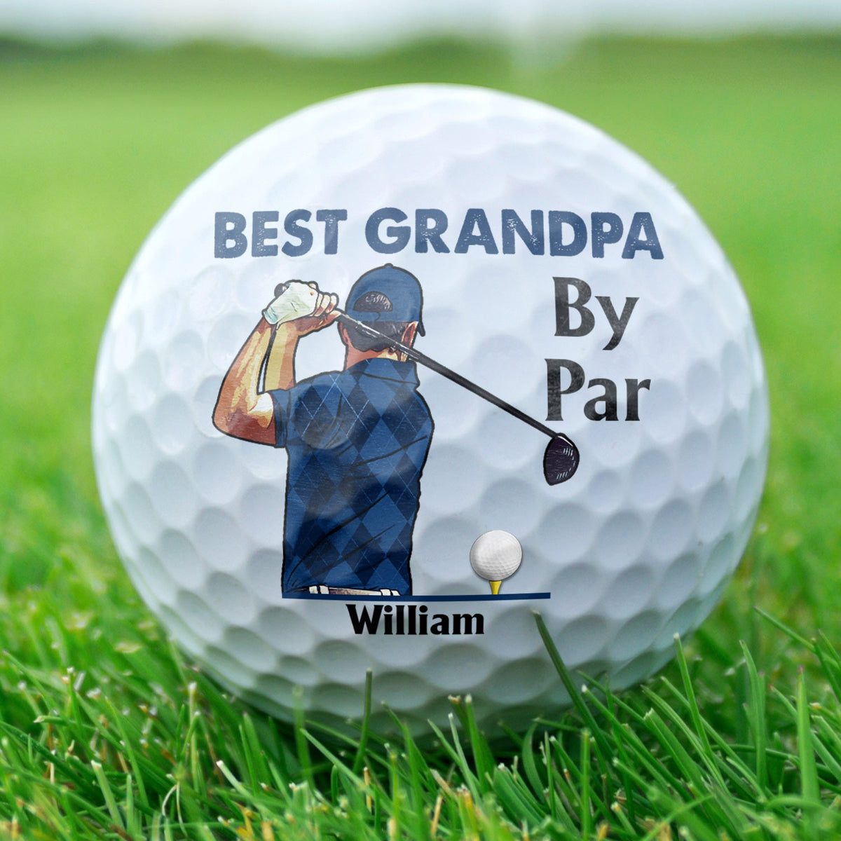 Best Dad By Par - Gift For Father, Golfer - Personalized Golf Ball