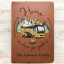 Wanderlust Find What You Love And Let It Save You - Gift For Camping Lovers - Personalized Leather Journal