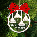 Funny Christmas Family Welcome To Our Show - Personalized 2-Layered Mix Ornament