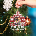 Gift For Couples - Chibi Couple You & Me And The Cats - Personalized Custom Shaped Acrylic Ornament