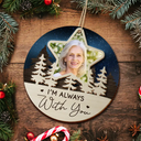 Memorial, Family - Custom Photo I'll See You On The Other Side Of The Stars - Personalized 2-Layered Wooden Ornament