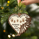 Family, Memorial - Always Be With Us Like Handprints On Our Hearts - Personalized 2-Layered Wooden Ornament