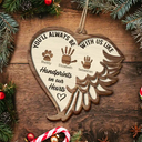 Family, Memorial - Always Be With Us Like Handprints On Our Hearts - Personalized 2-Layered Wooden Ornament