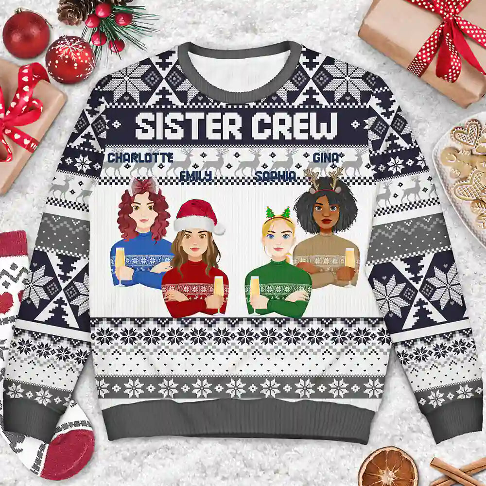 Christmas,Happy,Family,Gift For Sibling,Gift For Sisters,Gift For Brothers - Cousin Crew Christmas Family - Personalized Unisex Ugly Sweater