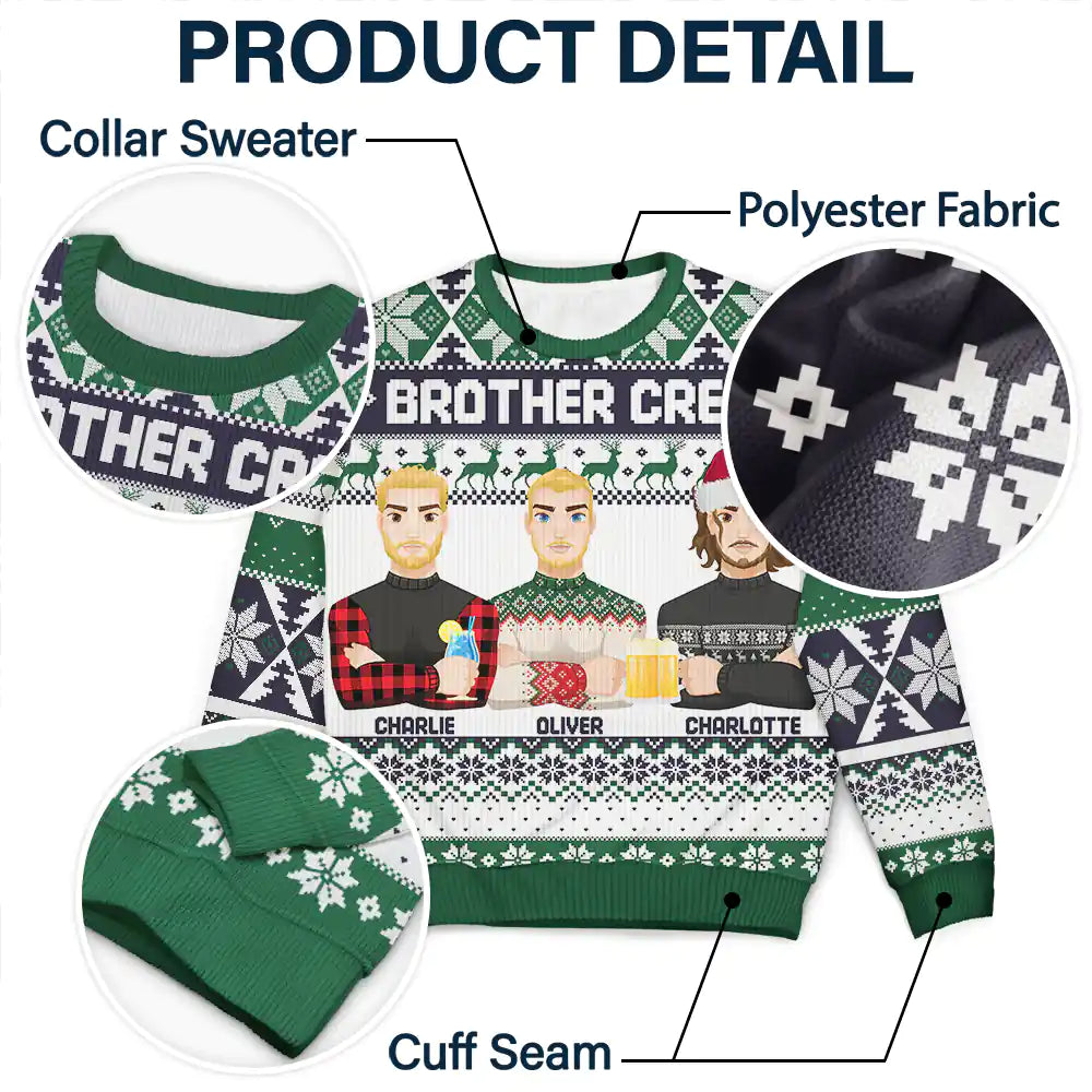 Christmas,Happy,Family,Gift For Sibling,Gift For Sisters,Gift For Brothers - Cousin Crew Christmas Family - Personalized Unisex Ugly Sweater