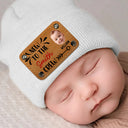 Family, New baby, New Dad, New Mom - Custom Photo Baby New To The Family Crew - Personalized Beanie With Leather Patch