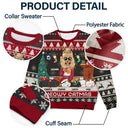 Cat Lovers - Happy Pawlidays Lying Cat - Personalized Unisex Ugly Sweater