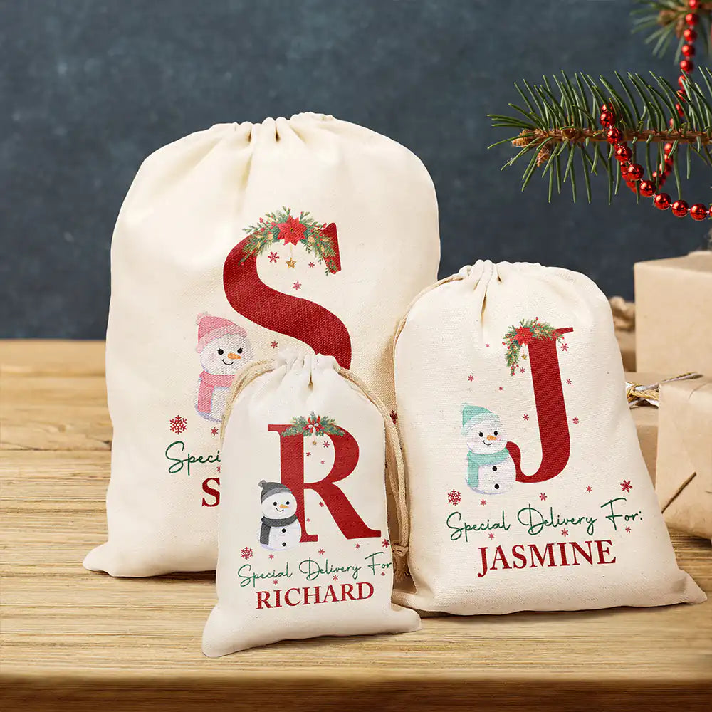 Gift For Kids, Parents, Family - Monogram Name Special Delivery - Personalized Favor Bag