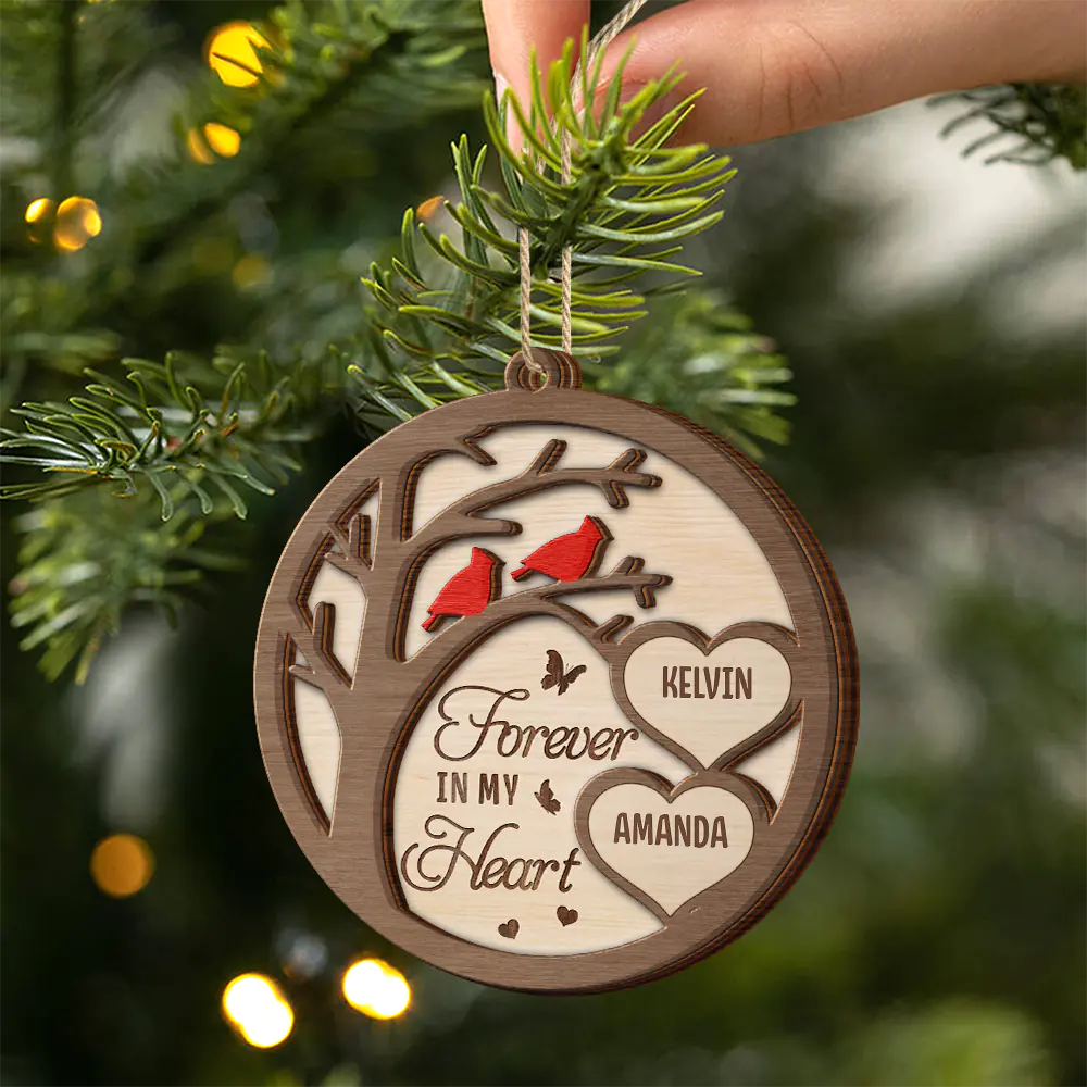 Family, Parents - Cardinal Memorial We're Always With You - Personalized 2-Layered Wooden Ornament