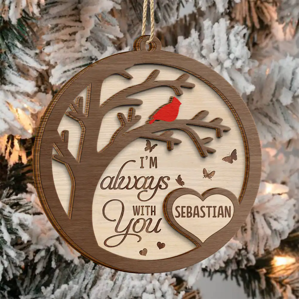 Family, Parents - Cardinal Memorial We're Always With You - Personalized 2-Layered Wooden Ornament