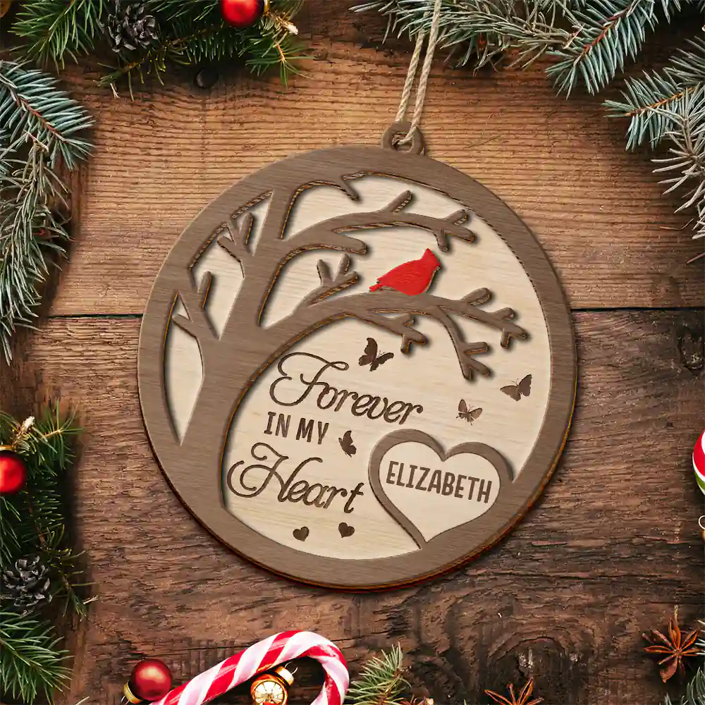 Family, Parents - Cardinal Memorial We're Always With You - Personalized 2-Layered Wooden Ornament