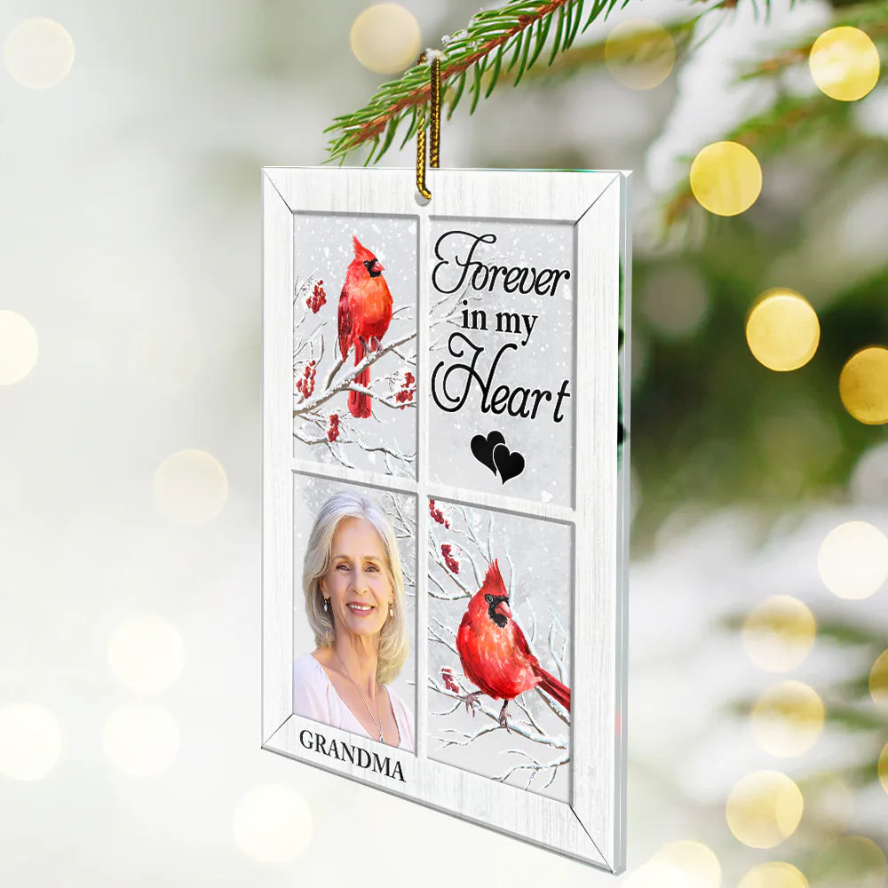 Christmas,Memorial,Custom Photo,Family,Sad - Custom Photo I'm Always With You Cardinal Memorial - Personalized Custom Shaped Acrylic Ornament