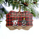 Furry Little Christmas Dog - Christmas Gift For Dog Lovers - Personalized Custom Wooden Ornament