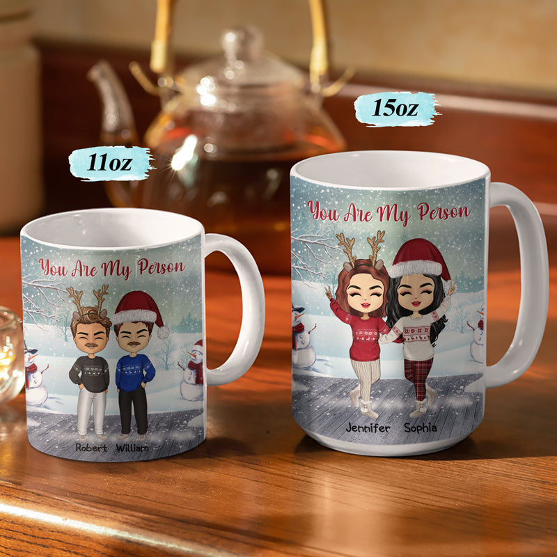 Side By Side Or Miles Apart Sisters And Brothers, Best Friends - Christmas Gift - Personalized Custom White Edge-to-Edge Mug