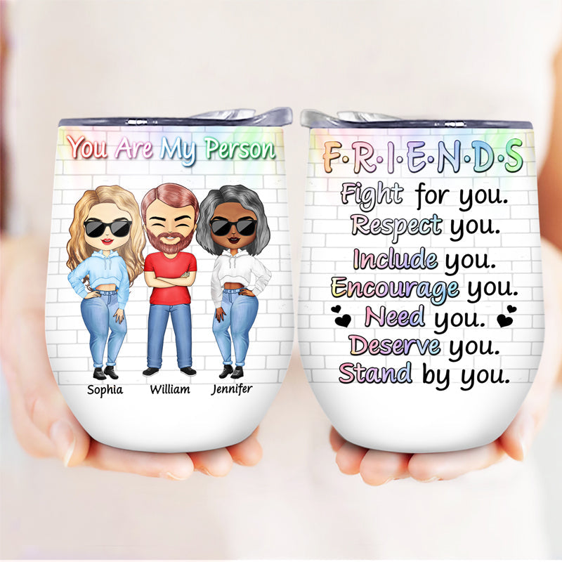 Best Friends Fight For You - Gift For BFF - Personalized Custom Wine Tumbler