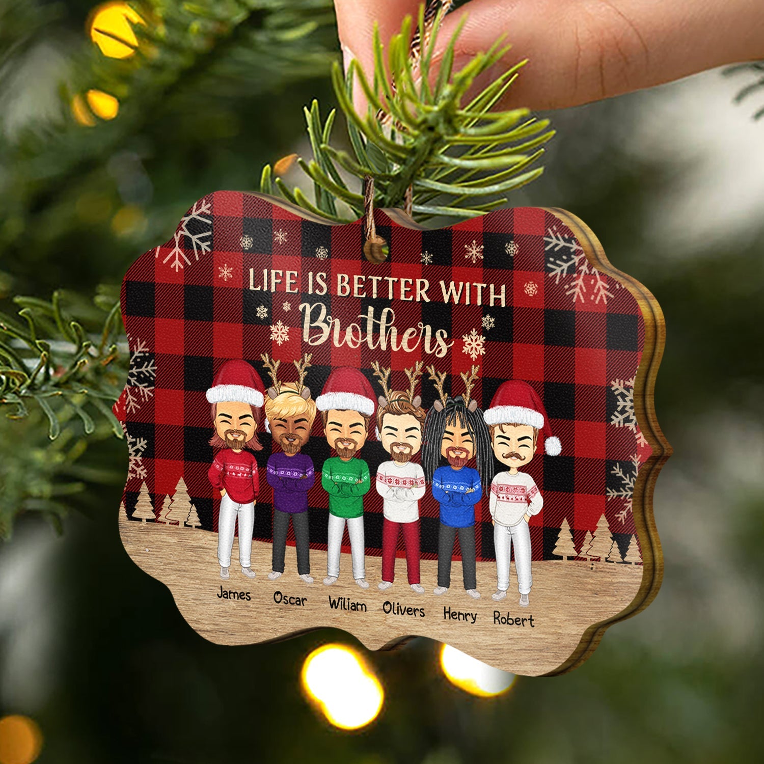 Life Is Better With Sisters And Brothers, Best Friends - Christmas Gift - Personalized Wooden Ornament