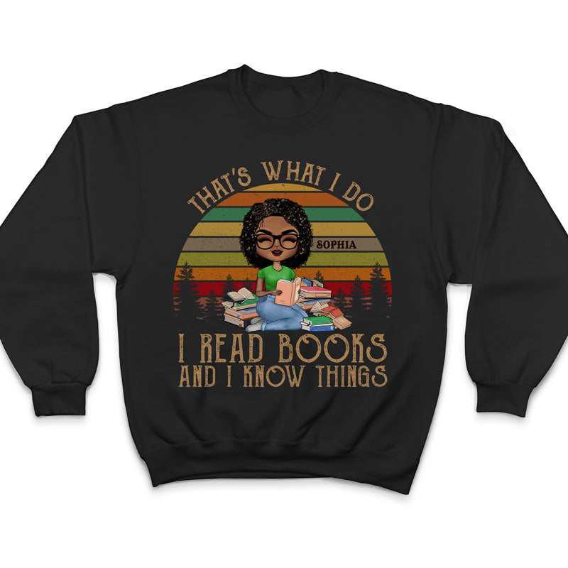 A Girl Who Loves Books Retro Sun Reading - Reading Gift - Personalized Custom T Shirt