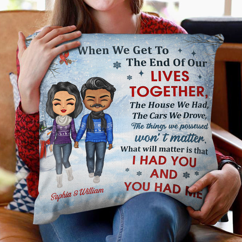 Christmas Couple Turn Back The Clock - Christmas Gift For Couple - Personalized Custom Pillow