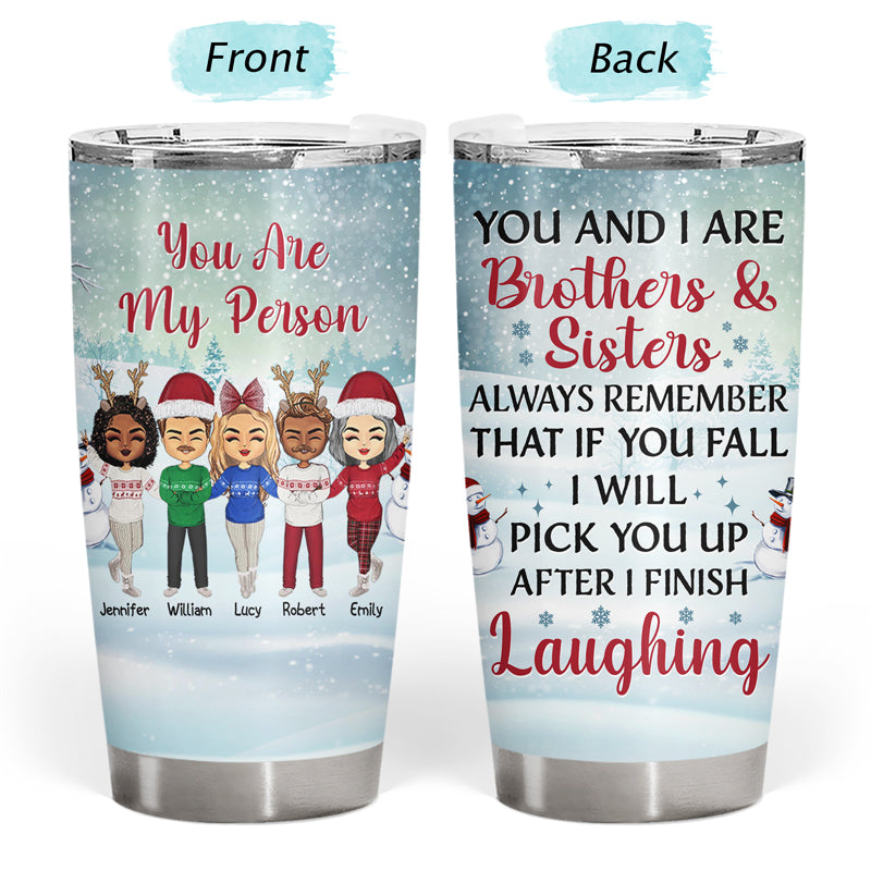 Side By Side Or Miles Apart Sisters And Brothers, Best Friends - Christmas Gift - Personalized Custom Tumbler