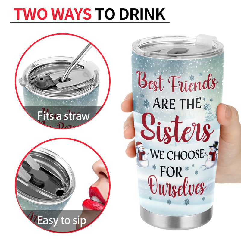 Side By Side Or Miles Apart Sisters And Brothers, Best Friends - Christmas Gift - Personalized Custom Tumbler