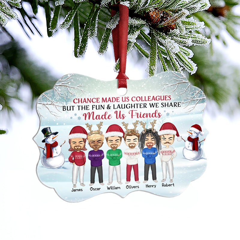 Work Made Us Colleagues - Christmas Gift For Co-worker - Personalized Custom Aluminum Ornament