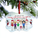 Sisters Brothers Because Of You I Laugh - Christmas Gift For BFF And Siblings - Personalized Custom Aluminum Ornament