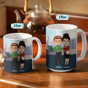 Besties Bonding Over Work Office Friends - BFF Bestie Gift - Personalized Custom White Edge-to-Edge Mug