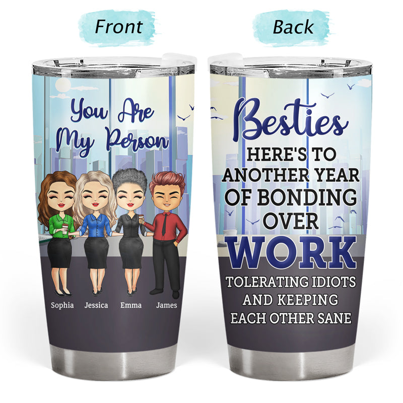 Besties Bonding Over Work Office Friends - BFF Bestie Gift - Personalized Custom Tumbler