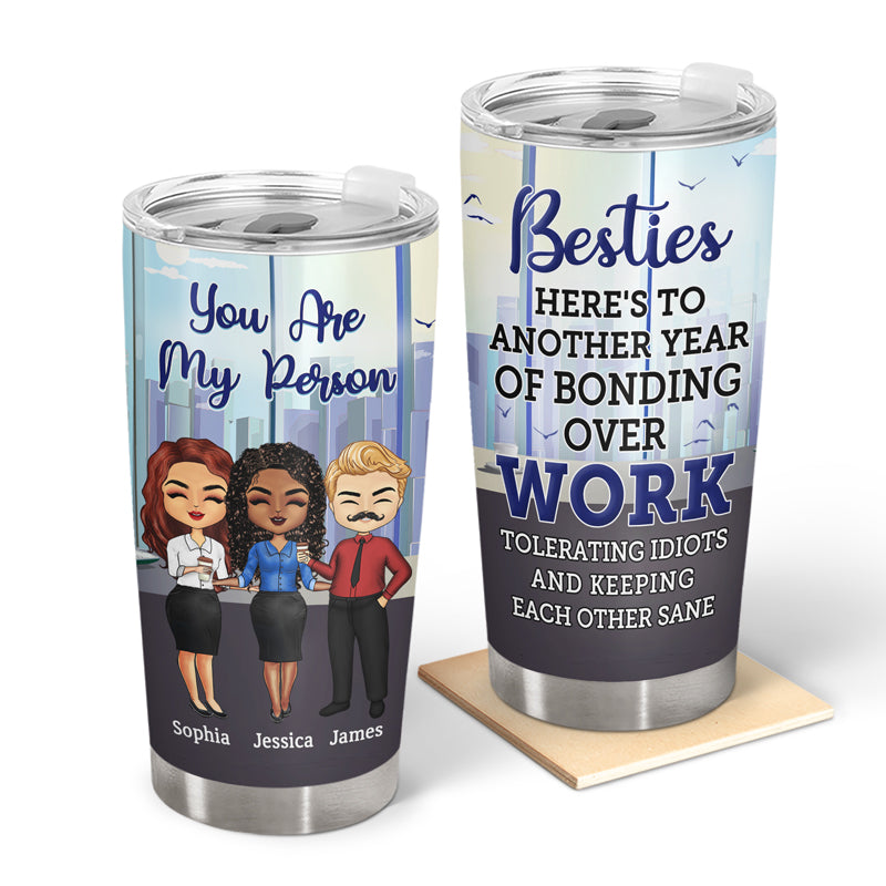 Besties Bonding Over Work Office Friends - BFF Bestie Gift - Personalized Custom Tumbler