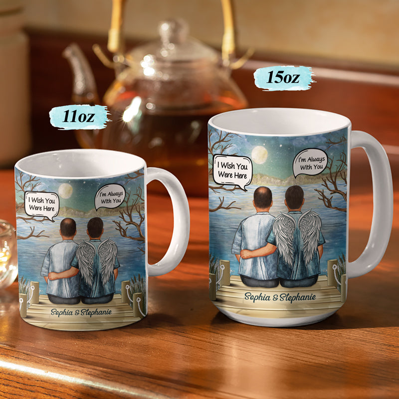 I Hide My Tears When I Say Your Name Couple - Memorial Gift - Personalized Custom White Edge-to-Edge Mug