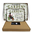 And Into The Garden I Go Gardening Girl - Garden Sign - Personalized Custom Classic Metal Signs