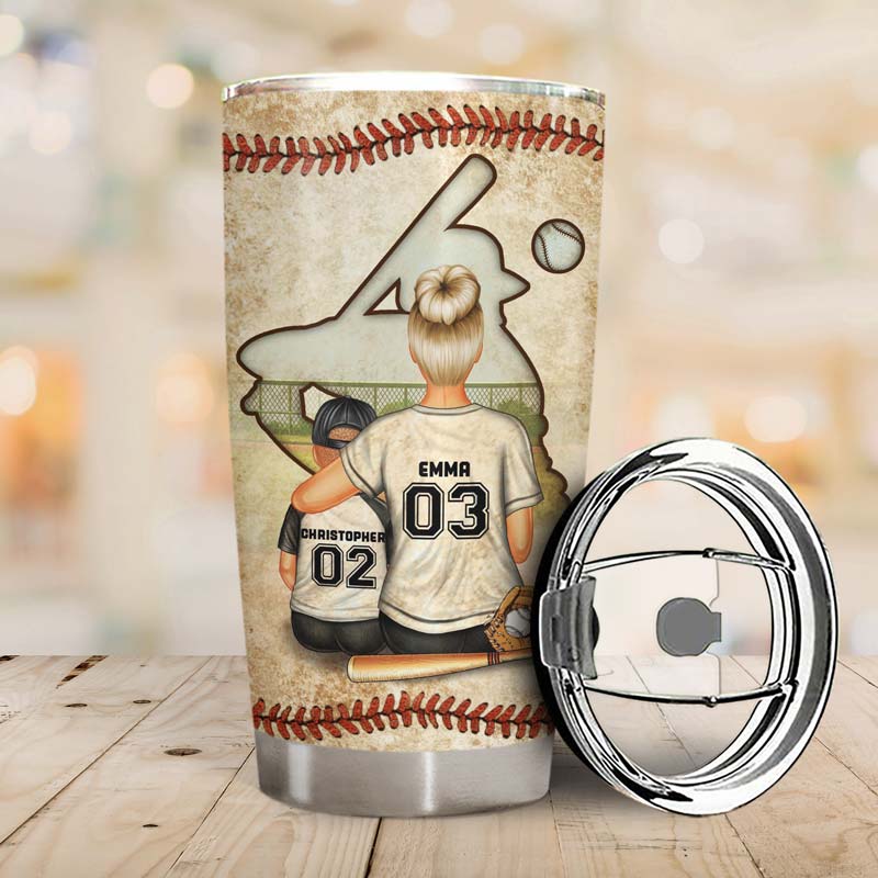 Baseball Mom Behind Every Baseball Player - Mother Gift - Personalized Custom Tumbler