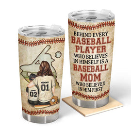 Baseball Mom Behind Every Baseball Player - Mother Gift - Personalized Custom Tumbler